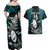 Custom New Zealand Silver Fern Rugby Couples Matching Off Shoulder Maxi Dress and Hawaiian Shirt Aotearoa All Black Dabbing Ball With Maori Paua Shell - Wonder Print Shop