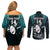 Custom New Zealand Silver Fern Rugby Couples Matching Off Shoulder Short Dress and Long Sleeve Button Shirts Aotearoa All Black Dabbing Ball With Maori Paua Shell - Wonder Print Shop