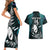 Custom New Zealand Silver Fern Rugby Couples Matching Short Sleeve Bodycon Dress and Hawaiian Shirt Aotearoa All Black Dabbing Ball With Maori Paua Shell - Wonder Print Shop