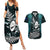 Custom New Zealand Silver Fern Rugby Couples Matching Summer Maxi Dress and Hawaiian Shirt Aotearoa All Black Dabbing Ball With Maori Paua Shell - Wonder Print Shop