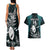 Custom New Zealand Silver Fern Rugby Couples Matching Tank Maxi Dress and Hawaiian Shirt Aotearoa All Black Dabbing Ball With Maori Paua Shell - Wonder Print Shop