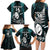 Custom New Zealand Silver Fern Rugby Family Matching Long Sleeve Bodycon Dress and Hawaiian Shirt Aotearoa All Black Dabbing Ball With Maori Paua Shell - Wonder Print Shop