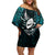 Custom New Zealand Silver Fern Rugby Family Matching Off Shoulder Short Dress and Hawaiian Shirt Aotearoa All Black Dabbing Ball With Maori Paua Shell - Wonder Print Shop