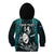 Custom New Zealand Silver Fern Rugby Kid Hoodie Aotearoa All Black Dabbing Ball With Maori Paua Shell - Wonder Print Shop