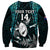 Custom New Zealand Silver Fern Rugby Sweatshirt Aotearoa All Black Dabbing Ball With Maori Paua Shell - Wonder Print Shop