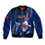 Samoa Rugby Bomber Jacket Manu Samoa Ula Fala Dabbing Ball Polynesian Blue Version - Wonder Print Shop