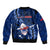 Samoa Rugby Bomber Jacket Manu Samoa Ula Fala Dabbing Ball Polynesian Blue Version - Wonder Print Shop