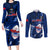 Samoa Rugby Couples Matching Long Sleeve Bodycon Dress and Long Sleeve Button Shirts Manu Samoa Ula Fala Dabbing Ball Polynesian Blue Version - Wonder Print Shop