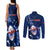 Samoa Rugby Couples Matching Tank Maxi Dress and Long Sleeve Button Shirts Manu Samoa Ula Fala Dabbing Ball Polynesian Blue Version - Wonder Print Shop