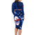 Samoa Rugby Family Matching Long Sleeve Bodycon Dress and Hawaiian Shirt Manu Samoa Ula Fala Dabbing Ball Polynesian Blue Version - Wonder Print Shop