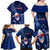 Samoa Rugby Family Matching Off Shoulder Long Sleeve Dress and Hawaiian Shirt Manu Samoa Ula Fala Dabbing Ball Polynesian Blue Version - Wonder Print Shop