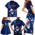 Samoa Rugby Family Matching Short Sleeve Bodycon Dress and Hawaiian Shirt Manu Samoa Ula Fala Dabbing Ball Polynesian Blue Version - Wonder Print Shop