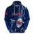 Samoa Rugby Hoodie Manu Samoa Ula Fala Dabbing Ball Polynesian Blue Version - Wonder Print Shop