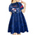 Samoa Rugby Kid Short Sleeve Dress Manu Samoa Ula Fala Dabbing Ball Polynesian Blue Version - Wonder Print Shop