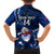 Custom Samoa Rugby Family Matching Off Shoulder Maxi Dress and Hawaiian Shirt Manu Samoa Ula Fala Dabbing Ball Polynesian Blue Version - Wonder Print Shop