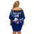 Custom Samoa Rugby Family Matching Off Shoulder Short Dress and Hawaiian Shirt Manu Samoa Ula Fala Dabbing Ball Polynesian Blue Version - Wonder Print Shop