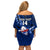 Custom Samoa Rugby Off Shoulder Short Dress Manu Samoa Ula Fala Dabbing Ball Polynesian Blue Version - Wonder Print Shop