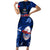 Custom Samoa Rugby Short Sleeve Bodycon Dress Manu Samoa Ula Fala Dabbing Ball Polynesian Blue Version - Wonder Print Shop