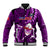 Samoa Rugby Baseball Jacket Manu Samoa Ula Fala Dabbing Ball Polynesian Purple Version - Wonder Print Shop