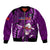 Samoa Rugby Bomber Jacket Manu Samoa Ula Fala Dabbing Ball Polynesian Purple Version - Wonder Print Shop