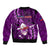 Samoa Rugby Bomber Jacket Manu Samoa Ula Fala Dabbing Ball Polynesian Purple Version - Wonder Print Shop