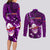 Samoa Rugby Couples Matching Long Sleeve Bodycon Dress and Long Sleeve Button Shirts Manu Samoa Ula Fala Dabbing Ball Polynesian Purple Version - Wonder Print Shop