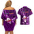 Samoa Rugby Couples Matching Off Shoulder Short Dress and Hawaiian Shirt Manu Samoa Ula Fala Dabbing Ball Polynesian Purple Version - Wonder Print Shop