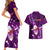 Samoa Rugby Couples Matching Short Sleeve Bodycon Dress and Hawaiian Shirt Manu Samoa Ula Fala Dabbing Ball Polynesian Purple Version - Wonder Print Shop