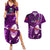 Samoa Rugby Couples Matching Summer Maxi Dress and Hawaiian Shirt Manu Samoa Ula Fala Dabbing Ball Polynesian Purple Version - Wonder Print Shop