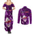 Samoa Rugby Couples Matching Summer Maxi Dress and Long Sleeve Button Shirts Manu Samoa Ula Fala Dabbing Ball Polynesian Purple Version - Wonder Print Shop