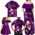 Samoa Rugby Family Matching Off Shoulder Long Sleeve Dress and Hawaiian Shirt Manu Samoa Ula Fala Dabbing Ball Polynesian Purple Version - Wonder Print Shop