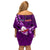 Samoa Rugby Family Matching Off Shoulder Short Dress and Hawaiian Shirt Manu Samoa Ula Fala Dabbing Ball Polynesian Purple Version - Wonder Print Shop