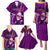 Samoa Rugby Family Matching Puletasi Dress and Hawaiian Shirt Manu Samoa Ula Fala Dabbing Ball Polynesian Purple Version - Wonder Print Shop