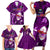 Samoa Rugby Family Matching Short Sleeve Bodycon Dress and Hawaiian Shirt Manu Samoa Ula Fala Dabbing Ball Polynesian Purple Version - Wonder Print Shop