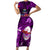 Samoa Rugby Family Matching Short Sleeve Bodycon Dress and Hawaiian Shirt Manu Samoa Ula Fala Dabbing Ball Polynesian Purple Version - Wonder Print Shop