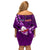 Samoa Rugby Off Shoulder Short Dress Manu Samoa Ula Fala Dabbing Ball Polynesian Purple Version - Wonder Print Shop