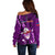 Samoa Rugby Off Shoulder Sweater Manu Samoa Ula Fala Dabbing Ball Polynesian Purple Version - Wonder Print Shop