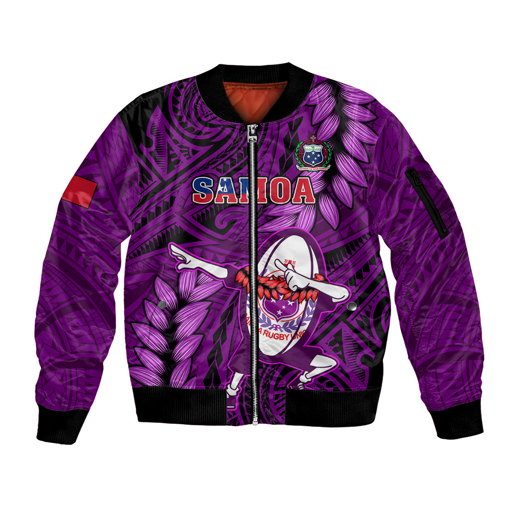 samoa-rugby-sleeve-zip-bomber-jacket-manu-samoa-ula-fala-dabbing-ball-polynesian-blue-version