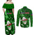 Samoa Rugby Couples Matching Off Shoulder Maxi Dress and Long Sleeve Button Shirts Manu Samoa Ula Fala Dabbing Ball Polynesian Green Version - Wonder Print Shop