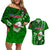 Samoa Rugby Couples Matching Off Shoulder Short Dress and Hawaiian Shirt Manu Samoa Ula Fala Dabbing Ball Polynesian Green Version - Wonder Print Shop