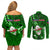 Samoa Rugby Couples Matching Off Shoulder Short Dress and Long Sleeve Button Shirts Manu Samoa Ula Fala Dabbing Ball Polynesian Green Version - Wonder Print Shop