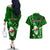 Samoa Rugby Couples Matching Off The Shoulder Long Sleeve Dress and Hawaiian Shirt Manu Samoa Ula Fala Dabbing Ball Polynesian Green Version - Wonder Print Shop