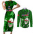 Samoa Rugby Couples Matching Short Sleeve Bodycon Dress and Long Sleeve Button Shirts Manu Samoa Ula Fala Dabbing Ball Polynesian Green Version - Wonder Print Shop