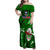 Samoa Rugby Family Matching Off Shoulder Maxi Dress and Hawaiian Shirt Manu Samoa Ula Fala Dabbing Ball Polynesian Green Version - Wonder Print Shop