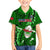 Samoa Rugby Family Matching Off Shoulder Short Dress and Hawaiian Shirt Manu Samoa Ula Fala Dabbing Ball Polynesian Green Version - Wonder Print Shop