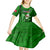 Samoa Rugby Kid Short Sleeve Dress Manu Samoa Ula Fala Dabbing Ball Polynesian Green Version - Wonder Print Shop