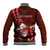 Samoa Rugby Baseball Jacket Manu Samoa Ula Fala Dabbing Ball Polynesian Red Version - Wonder Print Shop