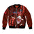 Samoa Rugby Bomber Jacket Manu Samoa Ula Fala Dabbing Ball Polynesian Red Version - Wonder Print Shop