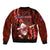 Samoa Rugby Bomber Jacket Manu Samoa Ula Fala Dabbing Ball Polynesian Red Version - Wonder Print Shop