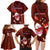 Samoa Rugby Family Matching Long Sleeve Bodycon Dress and Hawaiian Shirt Manu Samoa Ula Fala Dabbing Ball Polynesian Red Version - Wonder Print Shop